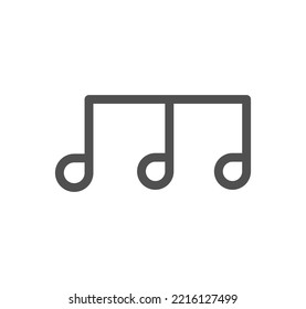 Esquema del icono musical y vector lineal.
