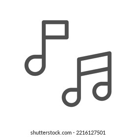 Music icon outline and linear vector.
