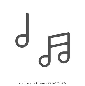Music icon outline and linear vector.
