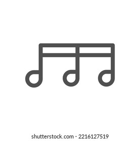 Music icon outline and linear vector.
