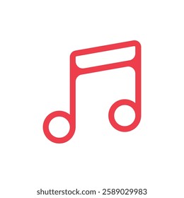 Music icon in outline rounded shape