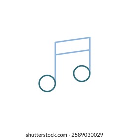 Music icon in outline sharp