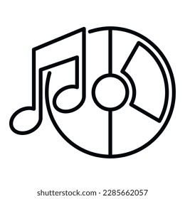 Music icon outline vector. Web interface. Sync photo