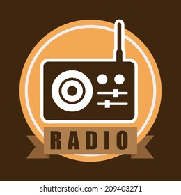 music icon over beige  background vector illustration