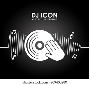 music icon over black background vector illustration