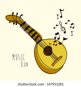 music icon over pink background vector illustration 