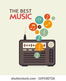 The music icon over white  background vector illustration