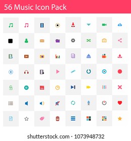 Music icon pack isolated on white background