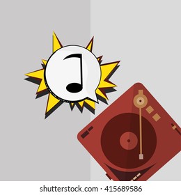 Music icon. Retro concept. Flat illustration, editable vector