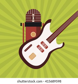 Music icon. Retro concept. Flat illustration, editable vector