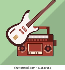 Music icon. Retro concept. Flat illustration, editable vector