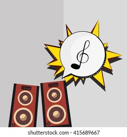 Music icon. Retro concept. Flat illustration, editable vector