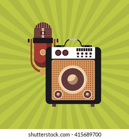 Music icon. Retro concept. Flat illustration, editable vector