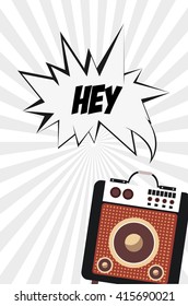 Music icon. Retro concept. Flat illustration, editable vector