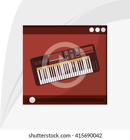 Music icon. Retro concept. Flat illustration, editable vector
