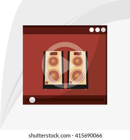 Music icon. Retro concept. Flat illustration, editable vector