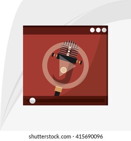 Music icon. Retro concept. Flat illustration, editable vector