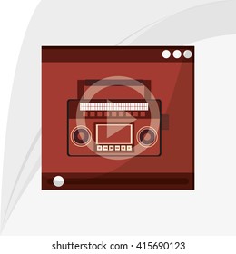 Music icon. Retro concept. Flat illustration, editable vector