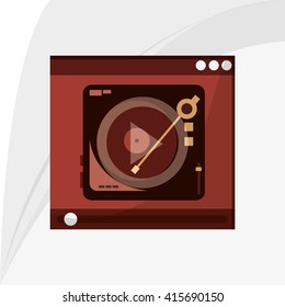 Music icon. Retro concept. Flat illustration, editable vector
