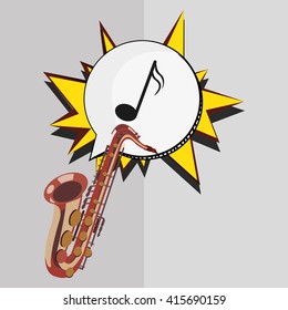 Music icon. Retro concept. Flat illustration, editable vector