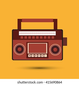 Music icon. Retro concept. Flat illustration, editable vector