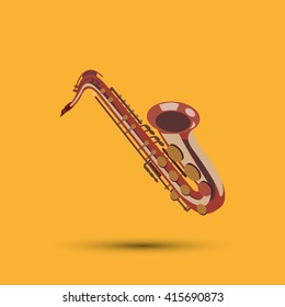 Music icon. Retro concept. Flat illustration, editable vector