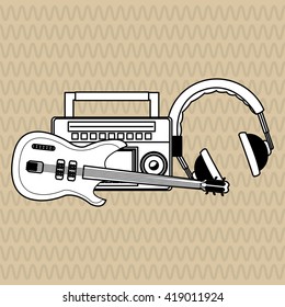Music icon. Retro concept. Flat illustration