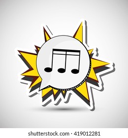 Music icon. Retro concept. Flat illustration