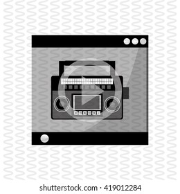 Music icon. Retro concept. Flat illustration