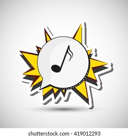 Music icon. Retro concept. Flat illustration