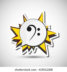 Music icon. Retro concept. Flat illustration