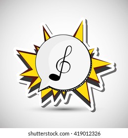 Music icon. Retro concept. Flat illustration