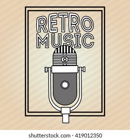 Music icon. Retro concept. Flat illustration