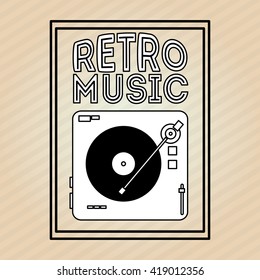 Music icon. Retro concept. Flat illustration