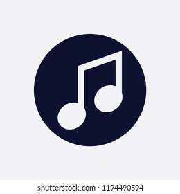 music icon in round , vector illustration