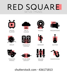 Music icon set. 