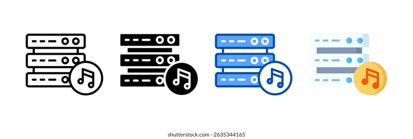 Music icon set bundle. Multi style icon collection perfect for websites, apps, and presentations. Simple vector icon collection