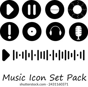 Paquete de paquete de conjunto de iconos de música. Paquete de símbolos de sonido múltiple.