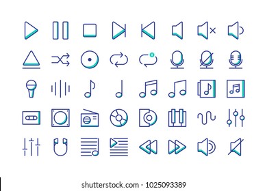 Music icon set collection vector isolated, suitable for your musical content