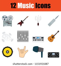 Music icon set. Color  design. Vector illustration.