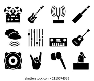 Musiksymbol-Set. Vollständig bearbeitbare Vektorgrafik. Text wurde erweitert.