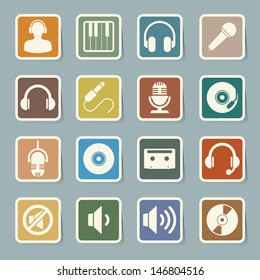 Music icon set. Illustration EPS10