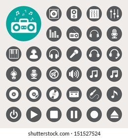 Music icon set. Illustration EPS10