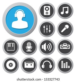 Music icon set. Illustration EPS10