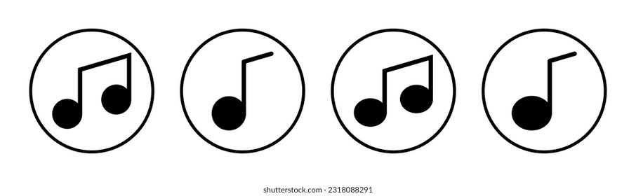 Music icon set illustration. note music sign and symbol