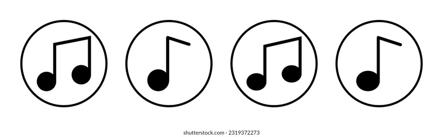 Music icon set illustration. note music sign and symbol
