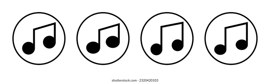 Music icon set illustration. note music sign and symbol
