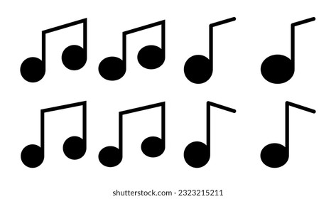 Music icon set illustration. note music sign and symbol