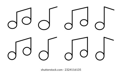 Music icon set illustration. note music sign and symbol