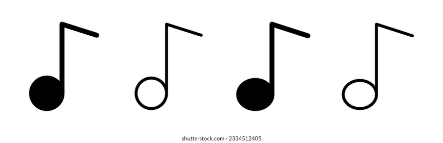 Music icon set illustration. note music sign and symbol